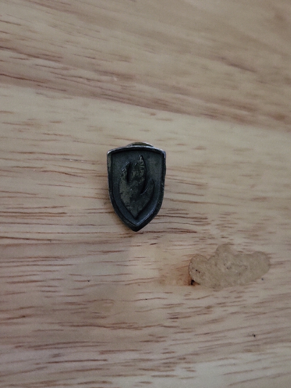 Men's Shield Lapel Pin in Aged Black